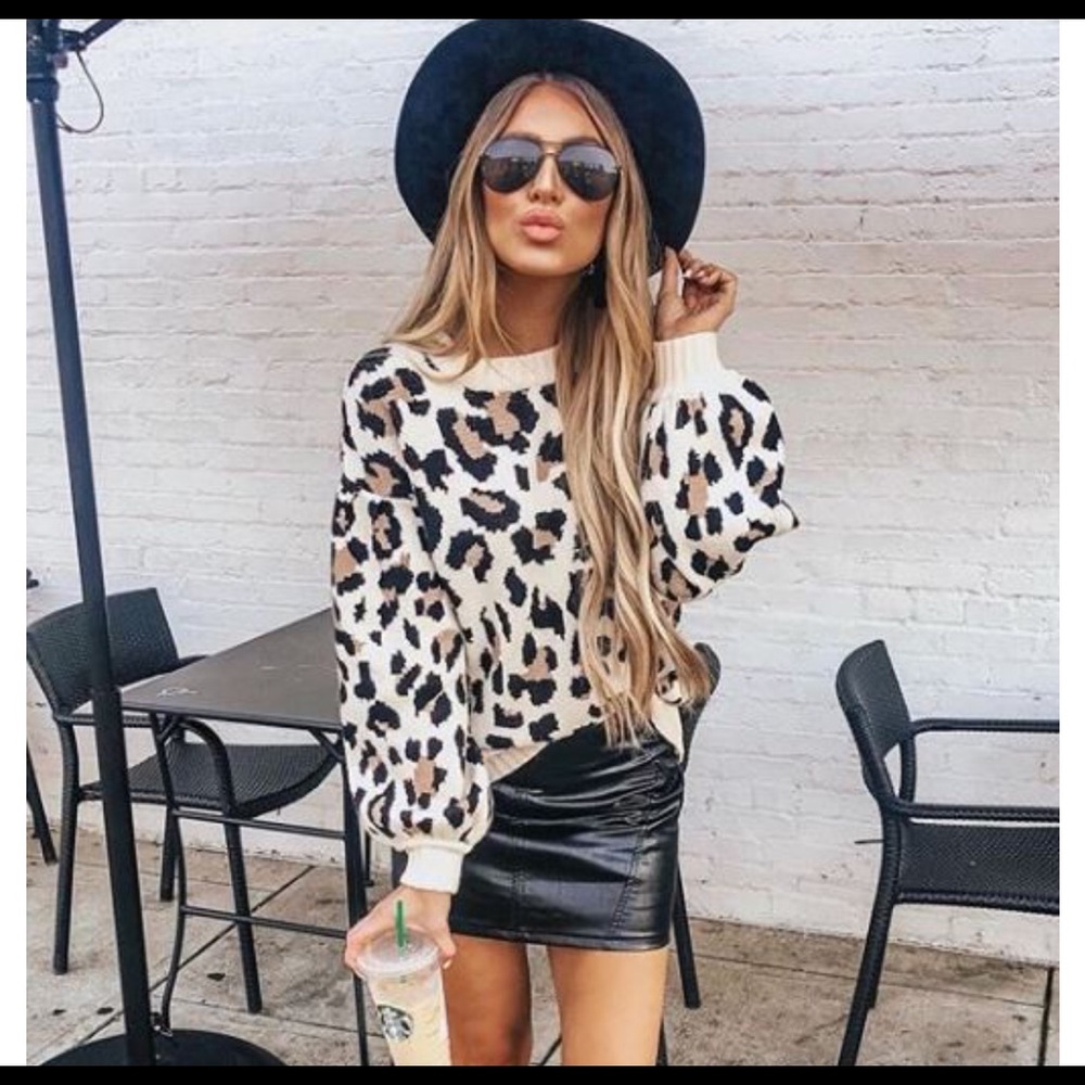 Leopard Print Sweater by Fate